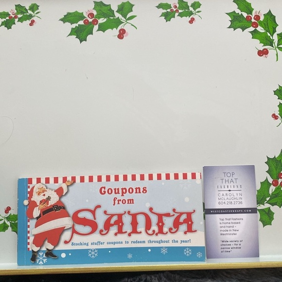 Vintage Lacquerware Tray - Red and White with cute coupon book - Picture 3 of 16